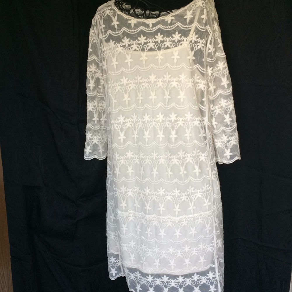 Forever 21 Lace Dress Tunic Size Medium 3/4 Sleeve